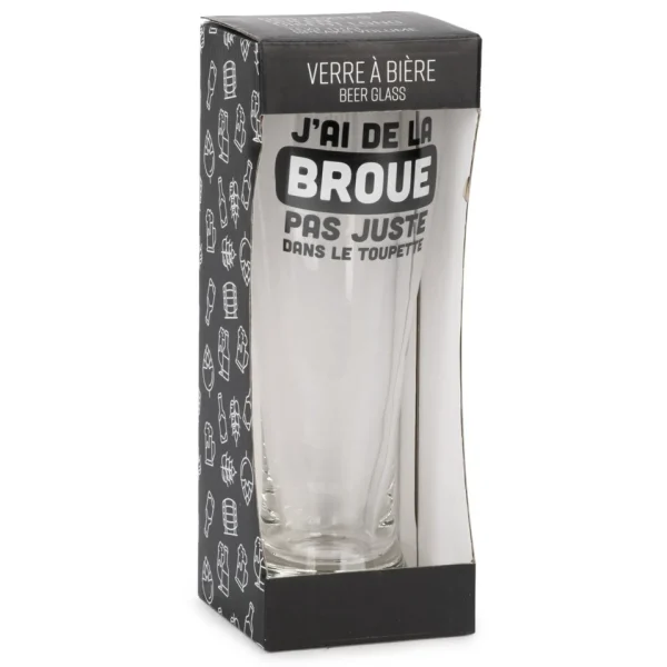 Attitudes Import 2 Beer Glass - J'Ai De La Broue Dans Le Toupet* Products With Text