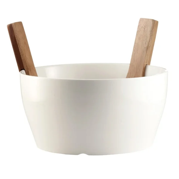 Safdie & Co Ceramic Salad Bowl With Utensils* Serving Accessories