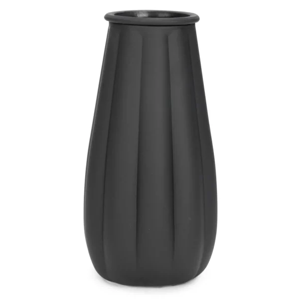 Attitudes Import Frosted Striated Vase - Black* Vases & Pots