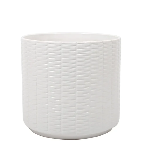 CTG Brands Lined Pattern Vase - White* Vases & Pots