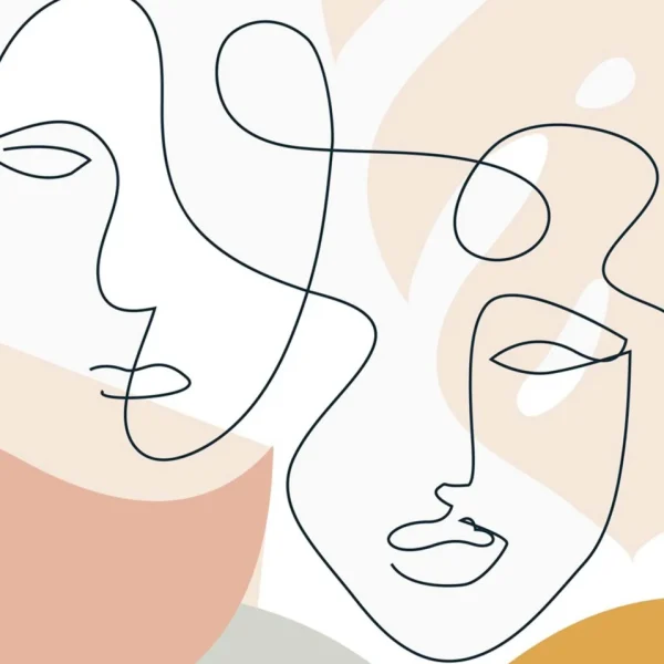 Nostalgia Import Pillow Tray - Abstract Faces* Plates, Trays & Containers
