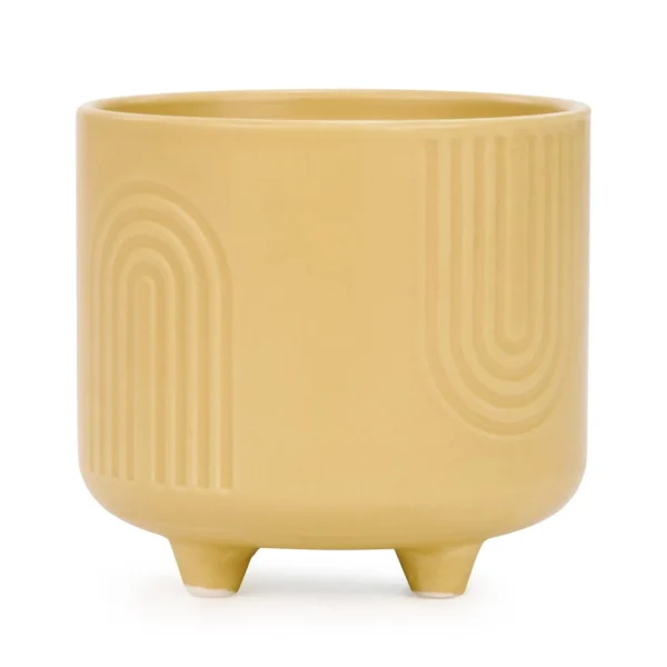 Attitudes Import Rainbow Pot On Stand - Yellow* Vases & Pots