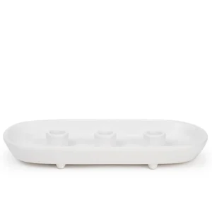 Attitudes Import Triple Candle Holder - White* Candle Holders