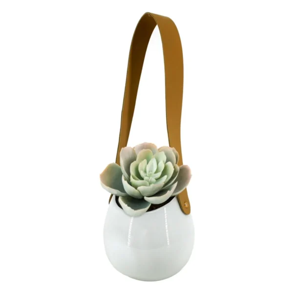 Danesco Wall Mounted Planter With Leatherette Strap* Wall Planters